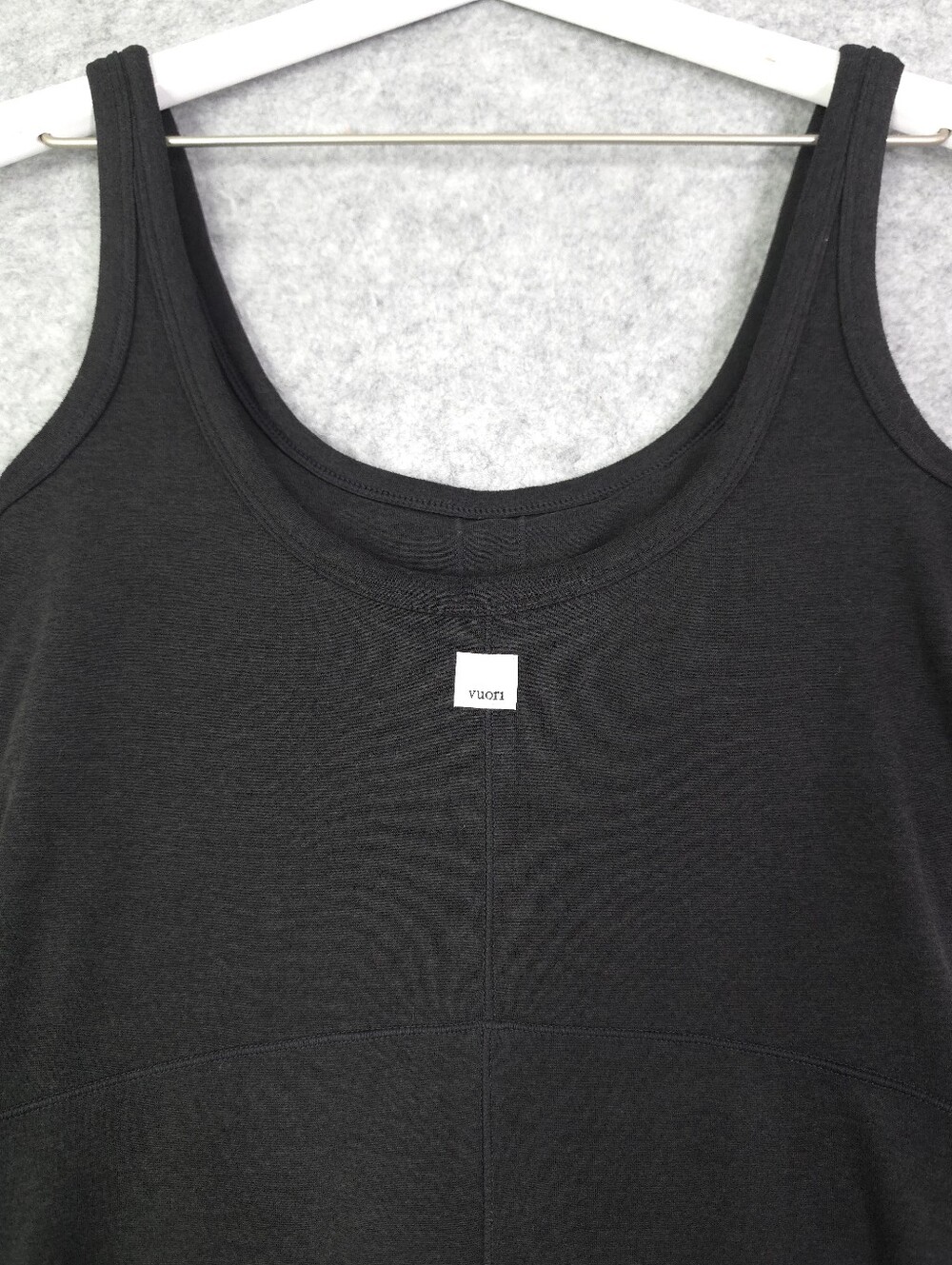 VUORI Halo Essential Jumpsuit Tank Builtin Bra Sz Small Black Heather - Picture 5 of 9